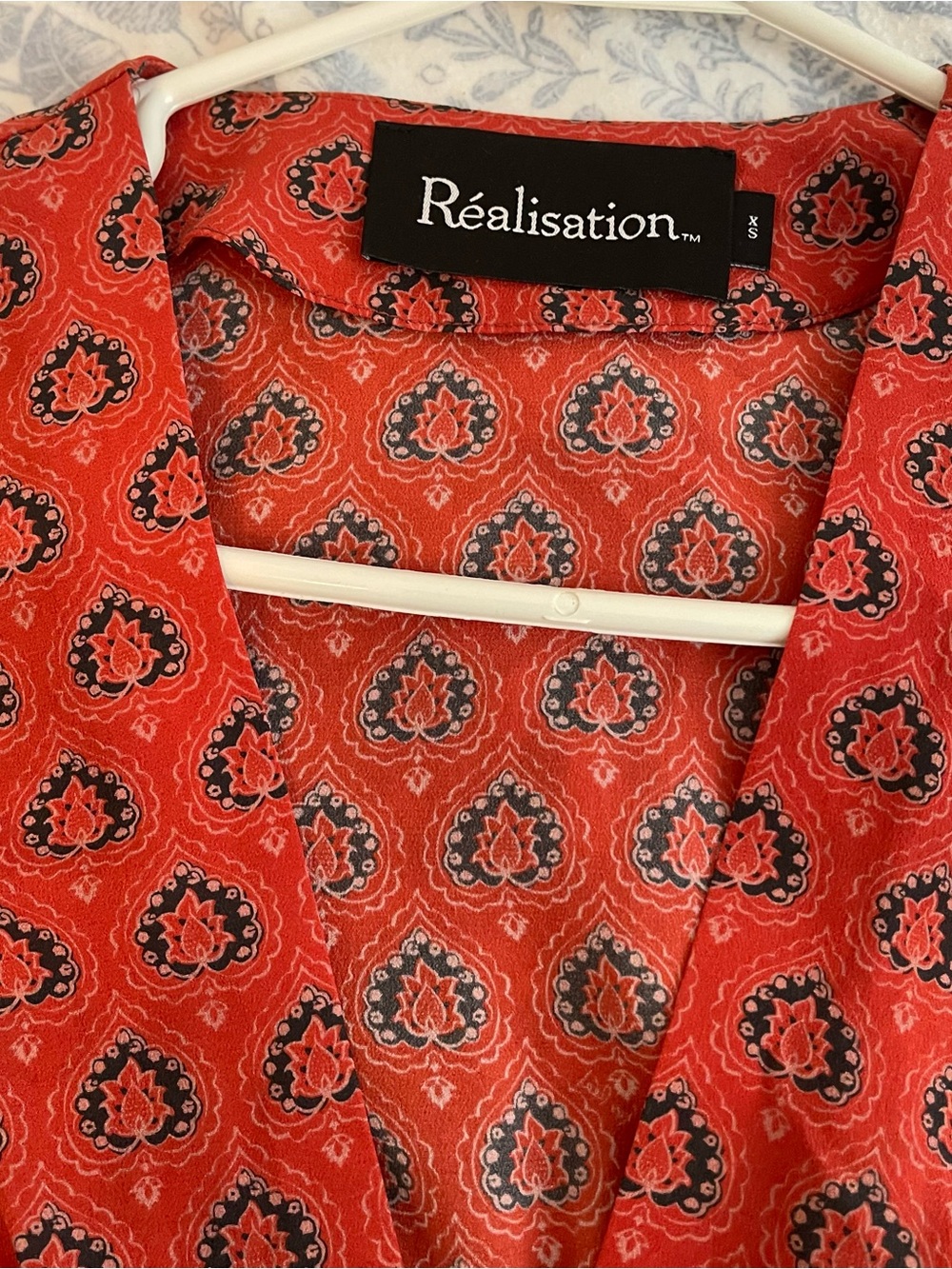 Réalisation Par The Cecile Red Floral Silk Mini Dress Size XS - Picture 3 of 15